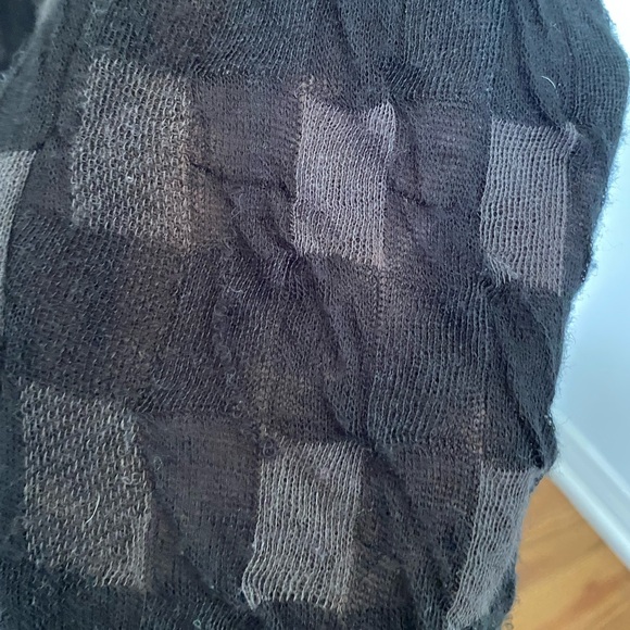 Yohji Yamamoto Y’s Asymmetrical Jaquard Sheer Checkered Grey Sleeveless Dress OS - Picture 6 of 7